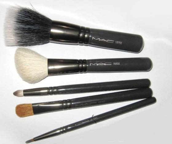 Berus MAC. Satu set berus untuk makeup MAC (12 keping): ulasan