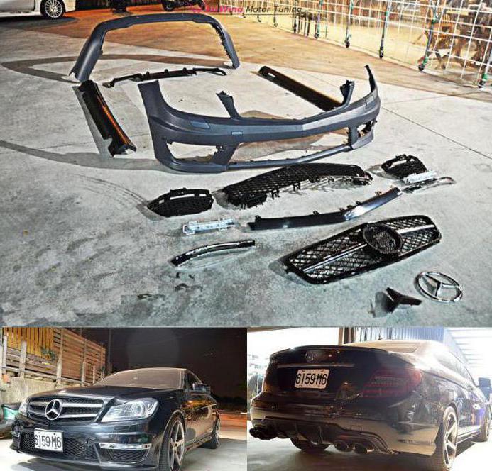 Memasang kit badan pada kereta. Memasang kit badan